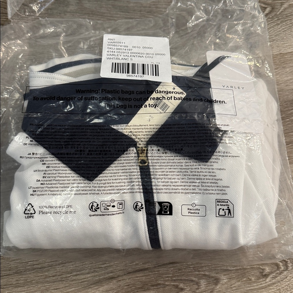 VARLEY VALENTINA COURT POLO MINI DRESS white Navy with shorts sz small S - Picture 4 of 7